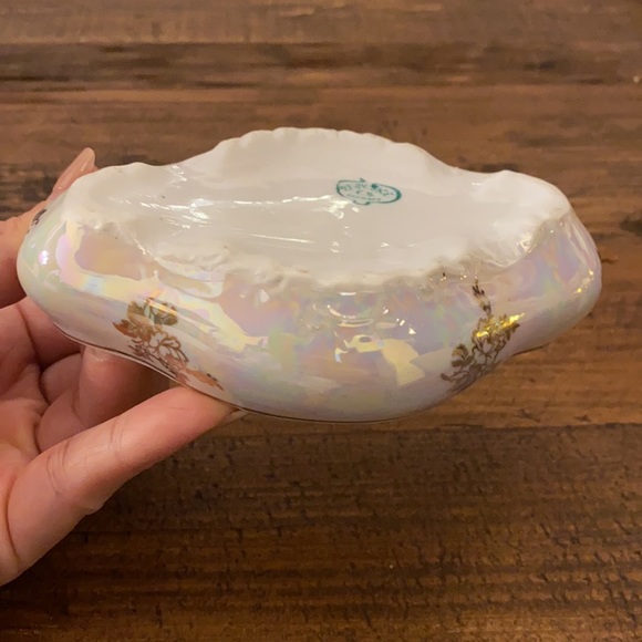 Vintage Jewelery trinket fine China. Signed E. S. Germany gilt - Picture 4 of 5